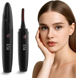 Heated Eyelash CurlersRechargeable Electric Eyelash Curler with LED DisplayLash Curler with 4 Heat Settings Fast Heat up Within 10s24H Long Lasting for Women Makeup Tools