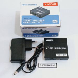 Bộ chia HDMI 1 ra 2 / 1 ra 4 (HIệu FJGear) / Dùng chia hình ảnh âm thanh cho máy chiếu Tivi máy tính...