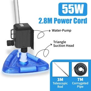 【55W-200W】DEKES Pool vacuum cleaner underwater cleaning vacuum pump fish manure cleaning in fish ponds