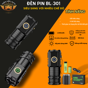 [Trần Kiều Auto] Đèn Pin BL-301 Đa Năng Đèn Pin Cắm Trại Đèn Pin LED Sạc Siêu Sáng Nhiều Chế Độ Chiếu Sáng Chống Nước Tiêu Chuẩn Cao Thiết Kế Nhỏ Gọn Dễ Mang Theo Phù Hợp Dã Ngoại Leo Núi Sửa Chữa Hoạt Động Ngoài Trời Bền Bỉ Tiện Lợi.