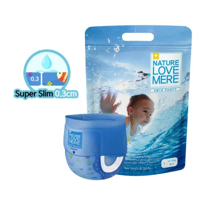 NatureLoveMere - Swimming Diaper Pant for Toddler 3pcs Size L | Hypoallergenic | 0.3mm thickness comfort