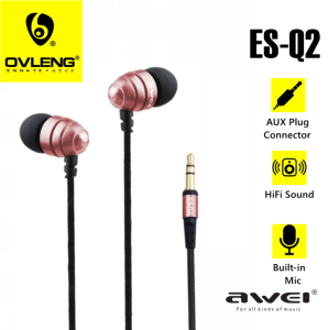 AWEI ES-Q2 3.5mm Stereo Music Earphone 1.2m Deep Bass