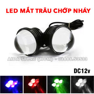 Cặp đèn LED chớp nháy MẮT TRÂU trang trí xe
