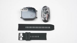 Smart Watch with Earbuds Reloj Con Audifonos Incluidos Adentro 2.01 Inch Screen Silicone Band Smartwatch Headset Fitness Watch for iOS for Android Black