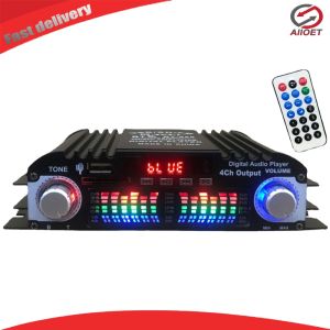【Alloet】 Powerful 4 Channel Car Amplifier 1600W with Bluetooth and USB for Enhanced Car Audio Experience