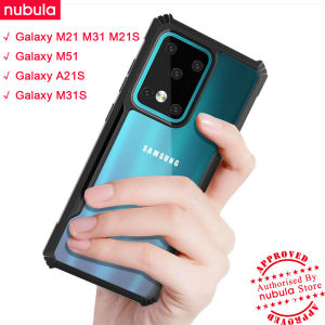 Original NUBULA Samsung Galaxy M51 | Galaxy M21 M31 M21S M30S | Galaxy A21S | Galaxy M31S Casing Clear Bumper Four 4 Corner Airbag Shock Absorption Transparent Phone Case Back Cover