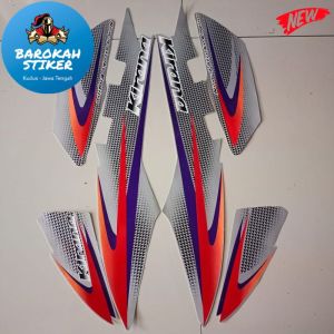 Striping Stiker Polet List motor Honda Kirana 125 2001 2002 stiker list body silver lis merah berkualitas terbaik termurah Barokah Sticker