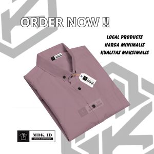 kemeja pria lengan pendek polos warna putih slimfit casual hem pria lengan pendek formal