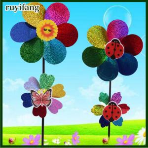 ruyifang กังหันลมสปินเนอร์ของเล่นเด็กประดับเลื่อมสีสันสดใสตกแต่งสวนในบ้าน