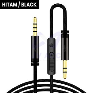 NANVAN AUX CABLE WITH MICROPHONE + VOLUME SETTING 1X1 KABEL AUDIO JACK 3.5MM