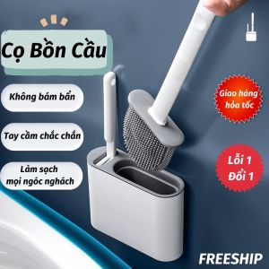 Chổi Cọ Bồn Cầu Chổi Cọ Toilet  Chổi Cọ Nhà Vệ Sinh 2 Tính Năng  Cây Cọ Toilet Bồn Cầu Bằng SiliCon Có Giá Đựng Thoát Nước