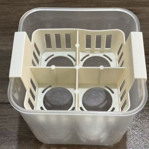 OKDEALS01 4 Grids Hydroponics Nursery Pots Planter Containers Clear Tulip Bulb Planter Flower Pot Double Layered Corm Plant Growing Pots Home Decoration