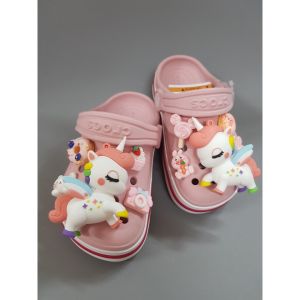 [TẶNG 12 STICKER] - Dép sục Cross Baya cho bé gái trẻ em Cros màu Hồng HannaKids giày xục Croc Clog Kid quai ngang nam nữ xuất khẩu gắn Sticker Vip - Thế Giới Cross