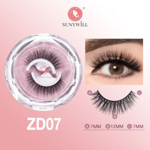 1Pair 3D Professional Self-adhesive Fake Eye Lashes No Glue Required Resuable Mink Hair False Eyelashes