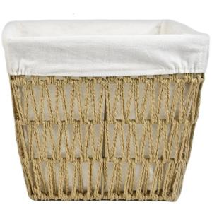 Paper Rope Crafted Basket Space Saving Container Multifunctional Woven Storage Bin For Books Toy Essential