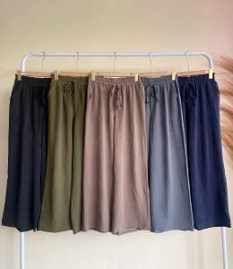 CELANA KULOT WANITA CRINKLE AIRFLOW PREMIUM JUMBO HIGHWAIST LOOSE PANTS MUAT BB 40-85KG