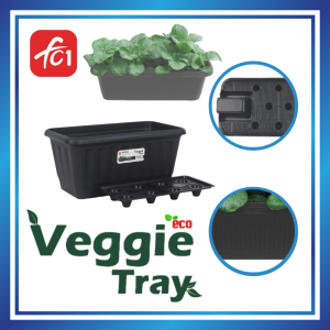 FC1 Veggie Planter Box Rectangle Flower Pots Gardening Pot Plastic Pasu Bunga Balcony Terrace