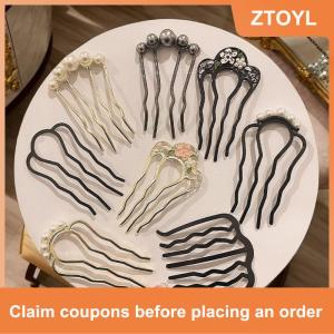 【ZTOYL】 Metal U-Shaped Hair Fork Combs Pearl Tassel Hair Sticks Hair Clip Hairpins Women Girl Hair Accessories Ornament Styling Tool