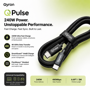 QPulse by QyronLabs | 240W Ultra Fast Charge Cable #Qyron