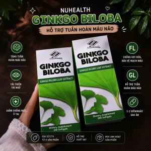 Viên uống bổ não Ginkgo Biloba NuHealth giúp cải thiện trí nhớ tăng cường tuần hoàn máu 200 viên - Chống oxy hóa mạnh - Giúp bảo vệ mạch máu và tế bào thần kinh - Hỗ trợ làm chậm quá trình lão hóa não