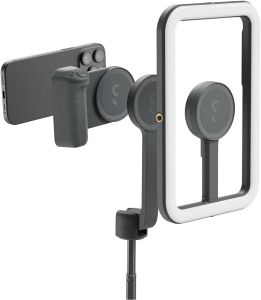 ShiftCam Travel and Creator Kit – MagSafe-Compatible Mobile Creator Bundle for iPhone and Android Compact Phone Grip Adjustable LED Light Extendable Bluetooth Tripod for Vlogging - Creator Kit Pro