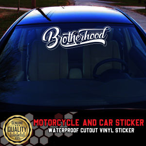 Brotherhood 9x24 Inches Cutout Sticker for Car Windshield - High Quality
