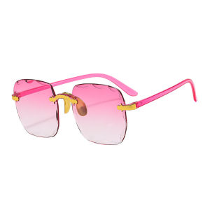 Original Square Frame Sunglasses for Women Fashion Rimless Beach Gradient Sunglass Original Lady Retro Branded Shades UV400 Eyeglasses