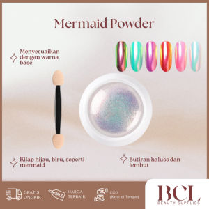 Nail Art Mermaid Powder Aurora Hiasan Kuku Bubuk Gosok Glazed Donut