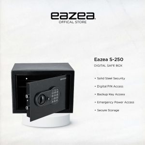 EAZEA S-250 Security Safe Box with Password and Mechanical Key (Safe)