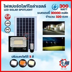 สปอร์ตไลท์ LED ปรับได้ 3 สี ไฟสนาม กันน้ำ IP67 โคมไฟ พลังงานแสงอาทิตย์ รุ่น HL-8065L 65W/HL-8385L85W/HL-8200L 200W/HL-8300L 300W