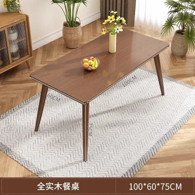 17vm Dining Table Solid Wood Dining Table Rectangular Dining Table Household Small Household Simple Square Dining Table H4B8R