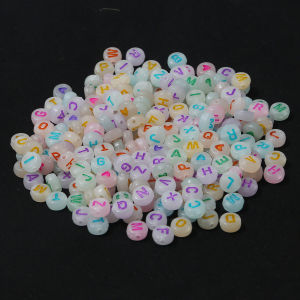 4x7mm 1.5mm Aperture100pcs/bag Multi-style Luminous Letter Beads Alphabet Acrylic Beads For Jewelry Making DIY Jewelry Accessories For Handicrafts