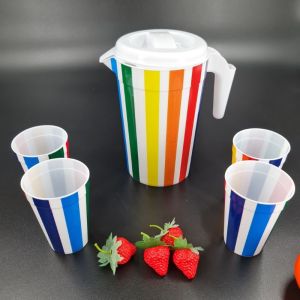 Teko Set Gelas Air Teko Ceret Eskan Esgan Tempat Air Minum 2.2 L Teapot Water Jug Pitcher Motif