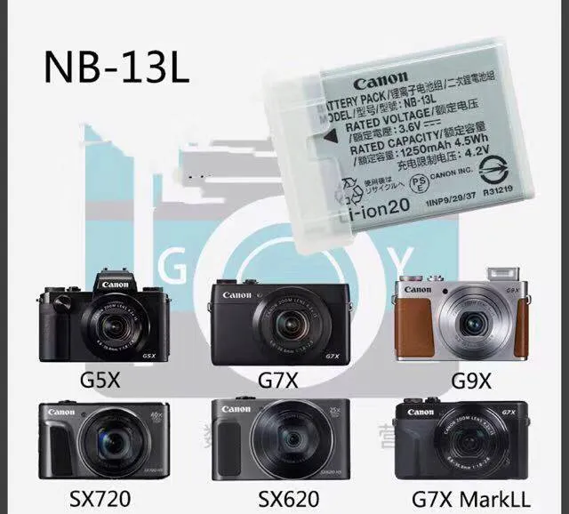 Canon NB-13L NB13L Battery for Canon G7X mark2 G5X G7X G7X2 SX720