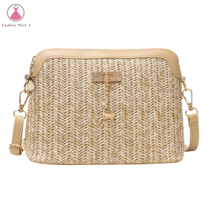 【🔥COD🔥】กระเป๋าสานสะพายข้างแฟชั่นสำหรับผู้หญิงกระเป๋าถือมีซิปสไตล์โบโฮสำหรับไปชายหาด