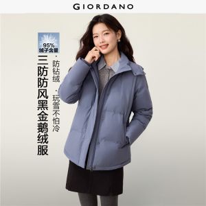 Giordano Women Triple-protection hooded goose down jacket Free Shipping 05376715