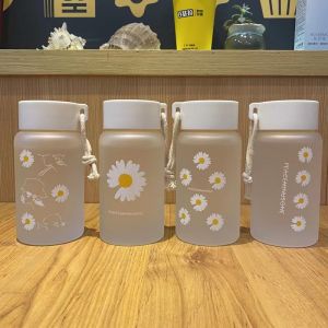 Cartoon Little Daisy Plastic Water Cup Creative Cute Portable 500ML Frosted Tea Cup
