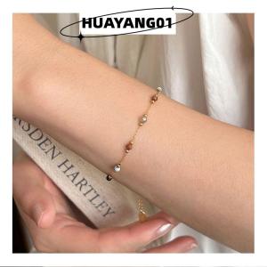 HUAYANG01 [HOT FASHION] Fashion Retro Natural Stone Splicing Beaded Simple Bracelet Necklace Female Light Luxury Temperament Necklace Bracelet Accessories Jewelry