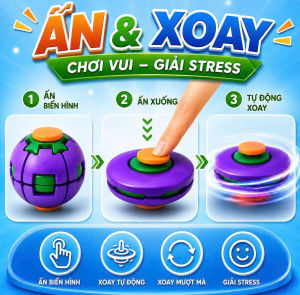 Bóng Xoay 3D Giảm Stress | Đồ Chơi Fidget Spinner Biến Hình Xoay 360 Giảm Stress Thư Giãn Cho Trẻ Em