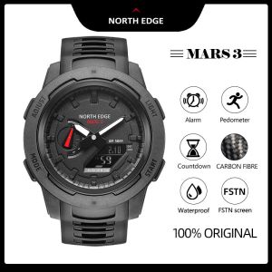 NORTH EDGE MARS 3 đồng hồ cho nam giới chất liệu sợi cacbon đồng hồ chiến thuật đồng hồ thể thao ngoài trời 50m không thấm nước