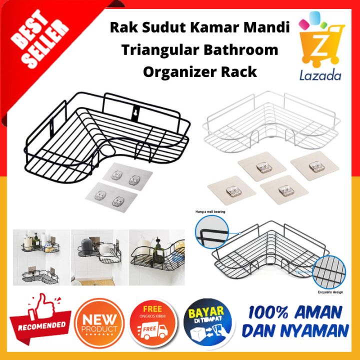 [BISA COD] Rak Sudut Kamar Mandi Tempel Tembok / Rak Sudut Kamar Mandi ...
