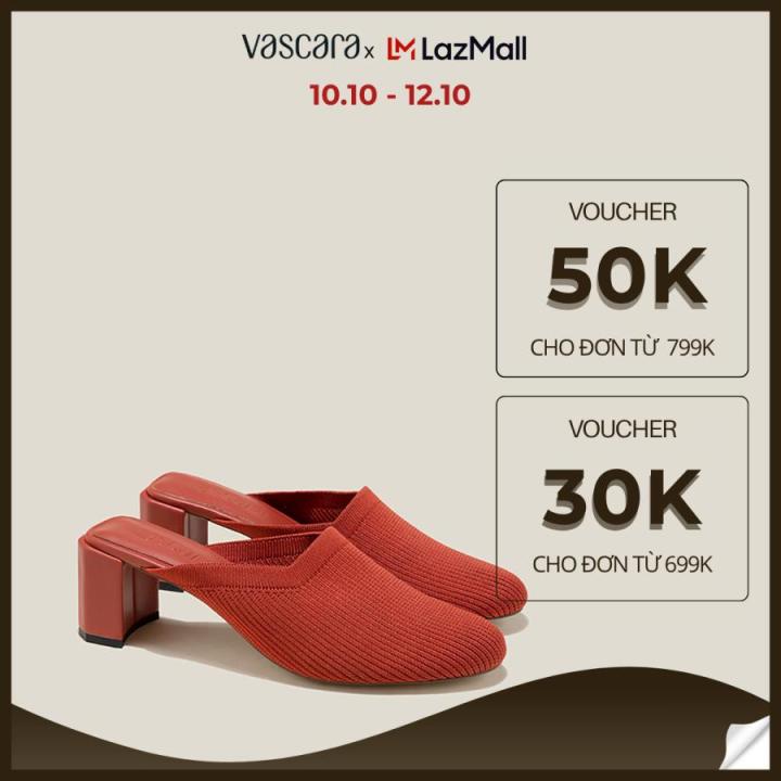 Voucher 10%] Vascara Guốc Mules Vải Knit GNN 0203 Lazada