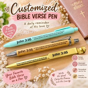 Customized Bible Verse Pen - Laser Engraved Faith in Every Write - Daily Reminder of His Love - Perfect for Gifts & Everyday Use - Inspirational & Meaningful Present