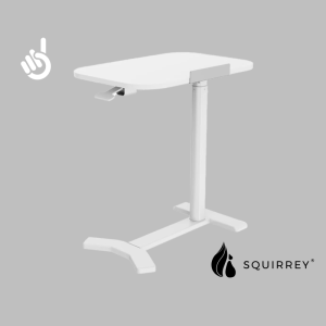 Squirrey Height Adjustable Foldable Side Desk – 650-1050mm Tilt Top 90° Thin Foot Rollers 7KG Load