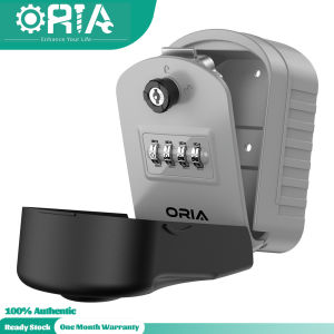 ORIA Large Key Lock Box 4-Combination Waterproof Key Storage Lock Box Wall Mounted Car Key Access Card Safety Box for School Employee Gym Sports Locker Case Toolbox Fence Hasp Cabinet & Storage