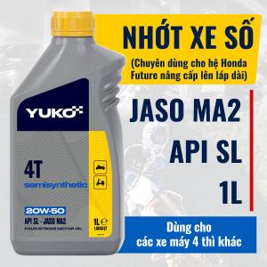 Nhớt xe máy Yuko Premium Synthetic 20W50 SN 1L - Mẫu 2024 - Yuko 20w50