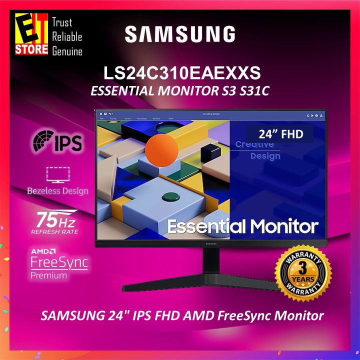 Samsung 24 27 Essential Monitor S3 S31c Ls24c310eaexxs Fhd Ips