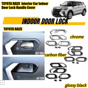 TOYOTA RAIZE nội thất xe trong nhà cửa quai khóa Bìa trường hợp phụ kiện bạc Màu đen Piano sợi carbon