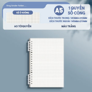 Sổ Còng Ghi Chép Basic A5 B5 120 Trang Tháo Rời - Sổ Tay Bìa Nhựa Trong Suốt Kẻ Ngang Bullet Journal