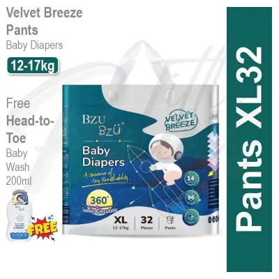 BZU BZU Baby Diapers Tape Pants Velvet Breeze Lampin Pakai Buang